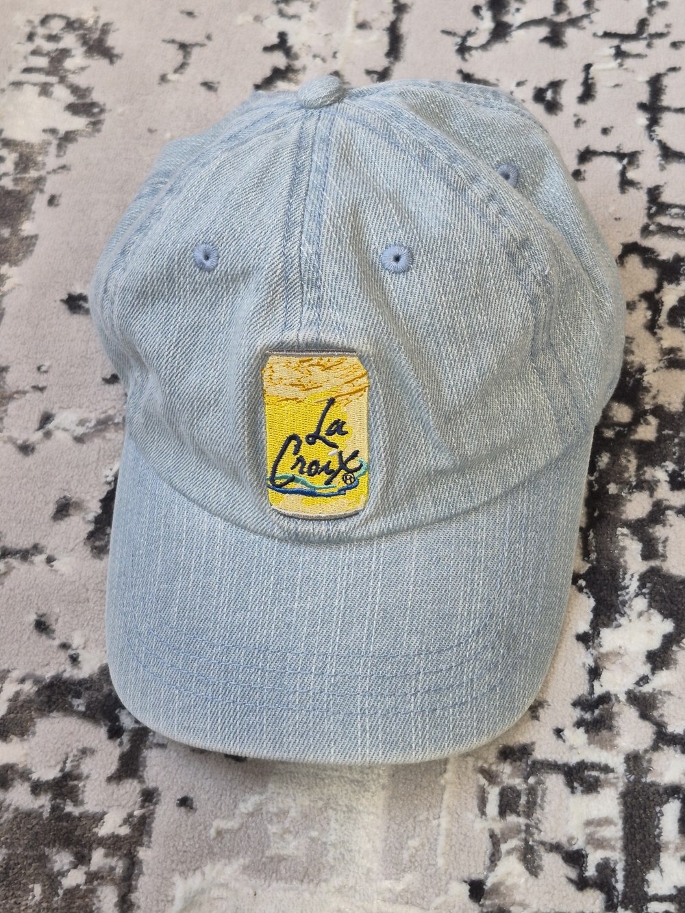Official LaCroix RARE EDITION Sparkling Water Lemon Denim Hat NEW